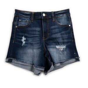 KENDALL & KYLIE The Icon Short dark wash distressed blue jean shorts size 3